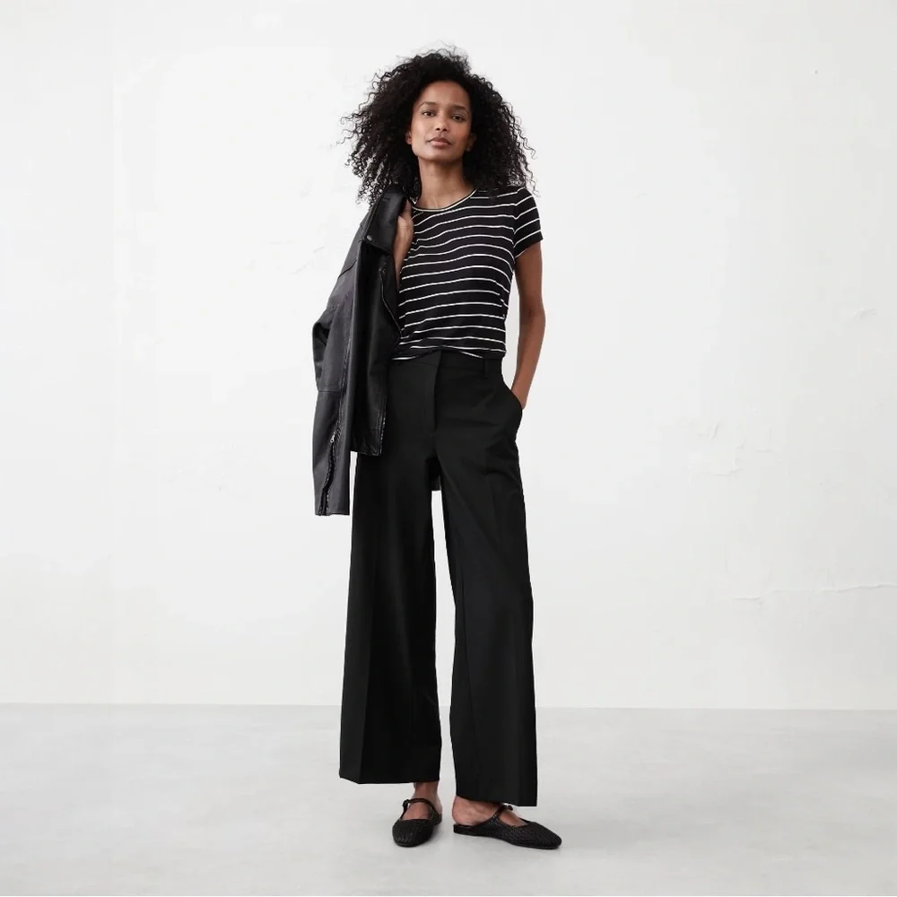 NWT Banana Republic Bi Stretch Easy Wide Leg Pant - Picture 1 of 5